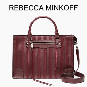 NWT [rebecca minkoff] Burgundy Striped Regan Tote